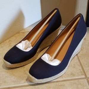 J. Crew Canvas Espadrille Wedges, Size 9
